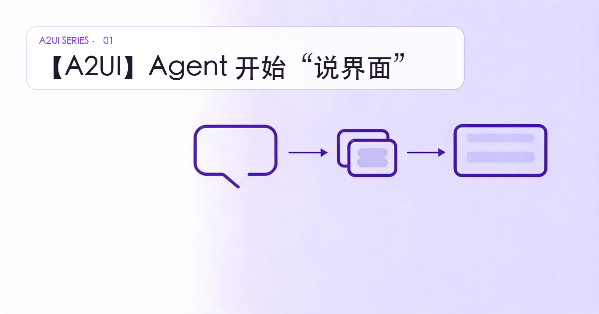 A2UI 系列封面：Agent 开始说界面
