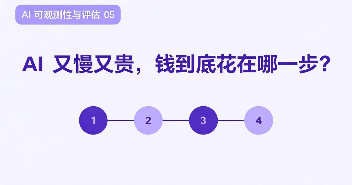 AI 应用可观测性与评估：AI 又慢又贵，钱到底花在哪一步？