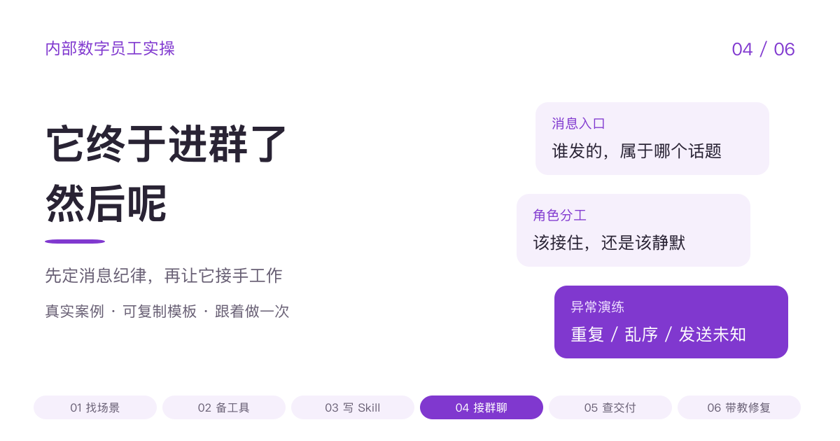 内部数字员工实操第4篇：它终于进群了，然后呢