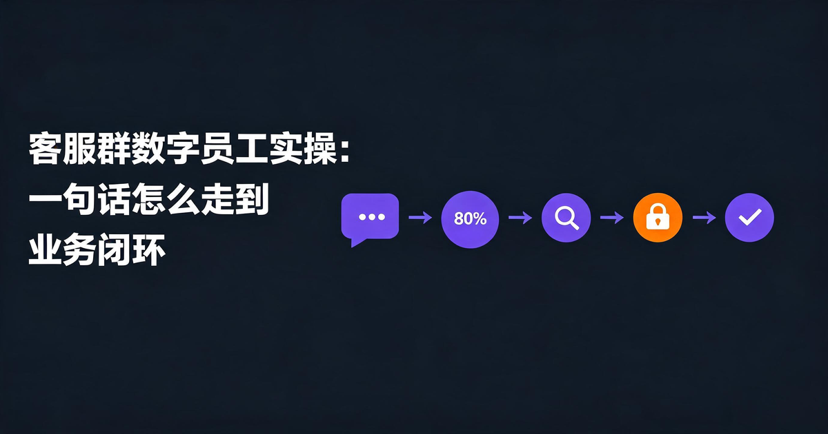 客服群数字员工从一句话识别意图到业务闭环的工作流封面